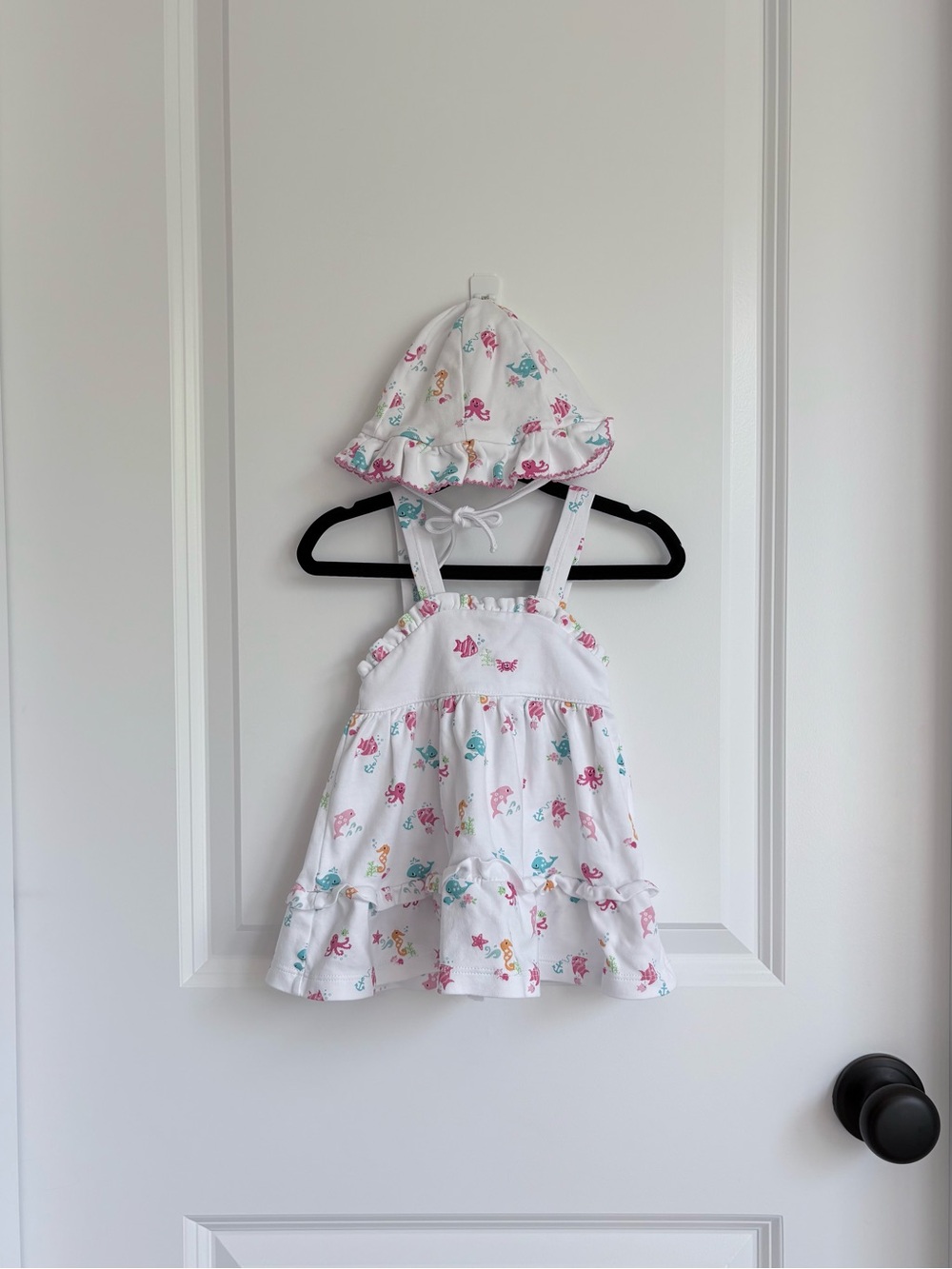 Kissy Kissy Embroidered Sea Life Dress and Hat Set